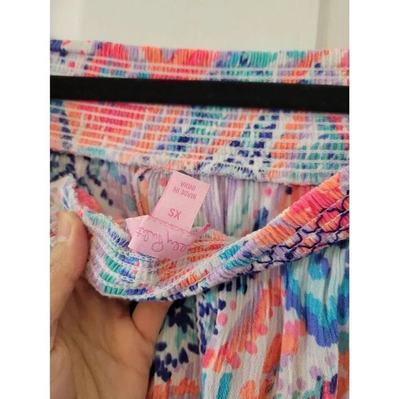 Lilly Pulitzer "Joelle" Off The Shoulder Tunic Dress Printed Smocked XS - Picture 9 of 9